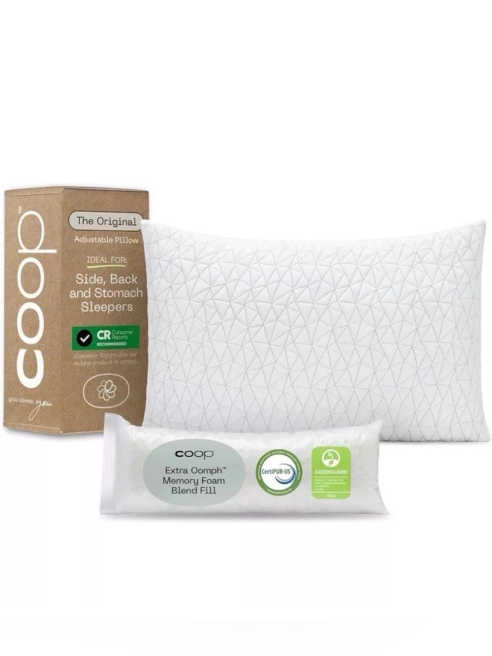 NEW Coop Home Goods Original Loft Pillow Queen Size Bed Pillows for Sleeping